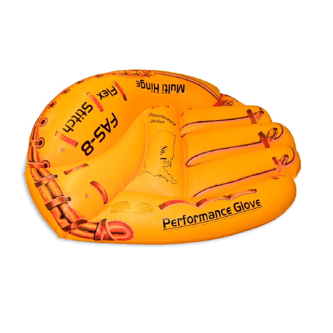 Swim Central 62" Inflatable Orange Baseball Glove Swimming Pool Raft Float